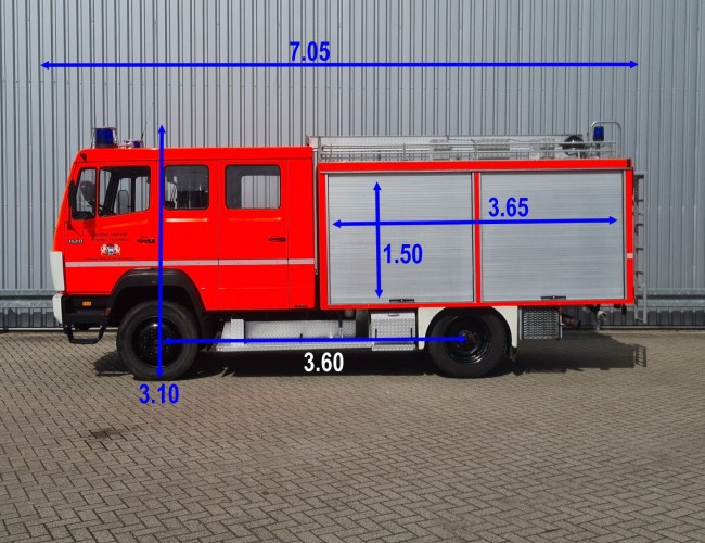 Mercedes-Benz 1120 AF 4x4 - 2.500 -Brandweer, Feuerwehr, Fire brigade- Crew Cab - Expeditie, Camper, Low Gear! TT 4724