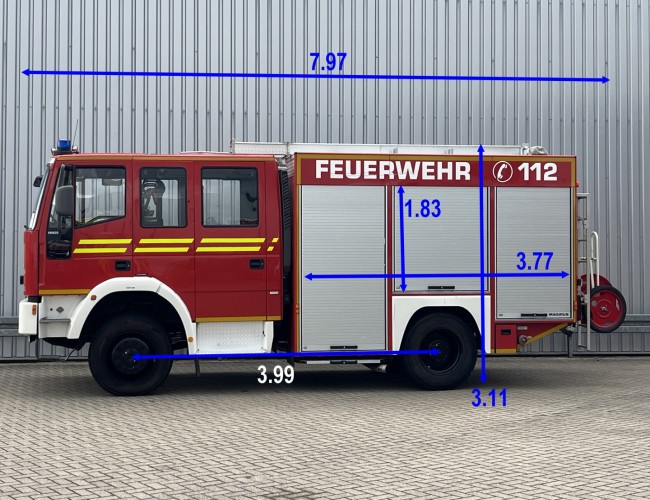 Iveco 135 E22 Eurofire 4x4 - 1.600 ltr watertank -Feuerwehr, Fire brigade- Crew Cab - Expeditie, Camper TT 4727