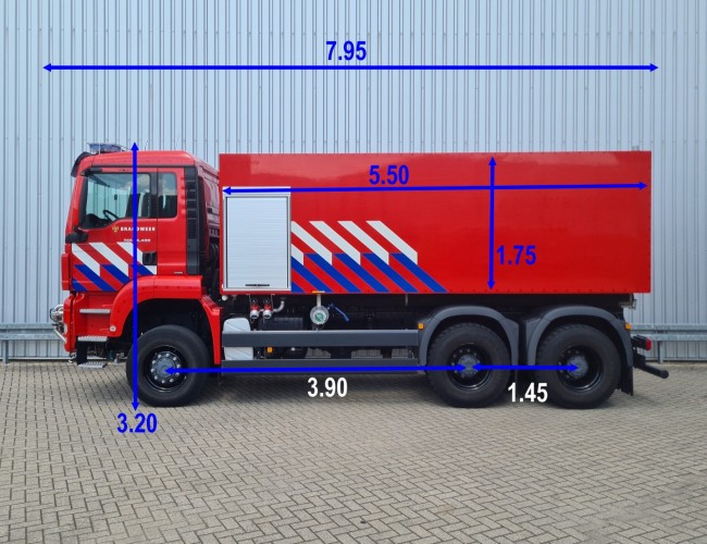 MAN TGS 26.400 6x6 - 16.000 ltr Brandweer, Feuerwehr, Fire - Waterkannon, Canon à eau, Wasserkanone TT 4737