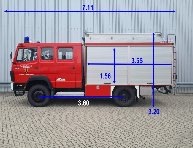 Mercedes-Benz 1120 4x4 - 1.200 ltr watertank -Feuerwehr, Fire brigade- Crew Cab - Expeditie, Camper TT 4740