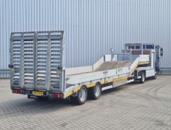 Iveco EuroCargo 90E18 21t. max. Train weight, GVW, Low loader, Loading ramp, Machine transporter, (BE combi) TT 4744