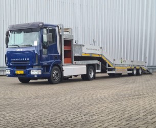 Iveco EuroCargo 90E18 21t. max. Train weight, GVW, Low loader, Loading ramp, Machine transporter, (BE combi) TT 4744A