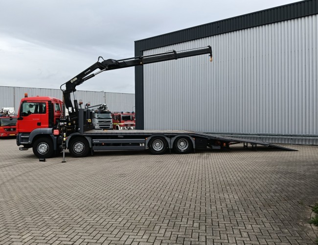 MAN TGS 35.360 8x2 - 16 TM Kraan, Machine transporter, Oprijwagen, afsleepwagen 6,2 T. lier TT 4765