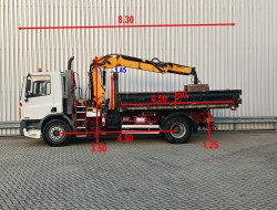 DAF FA CF75.240 ATI 10TM Crane, Grue - Hooklift, Big Axle, Manuel, BB TT 4780