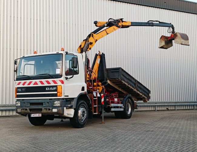 DAF FA CF75.240 ATI 10TM Kraan, Crane, Kran, Grue - Haakarm, Hooklift, Abrolkipper TT 4780