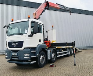 MAN TGS 35.360 8x2 - 24 TM Crane, Machine transporter, Loading ramp, towing truck 5,4 T. winch TT 4781