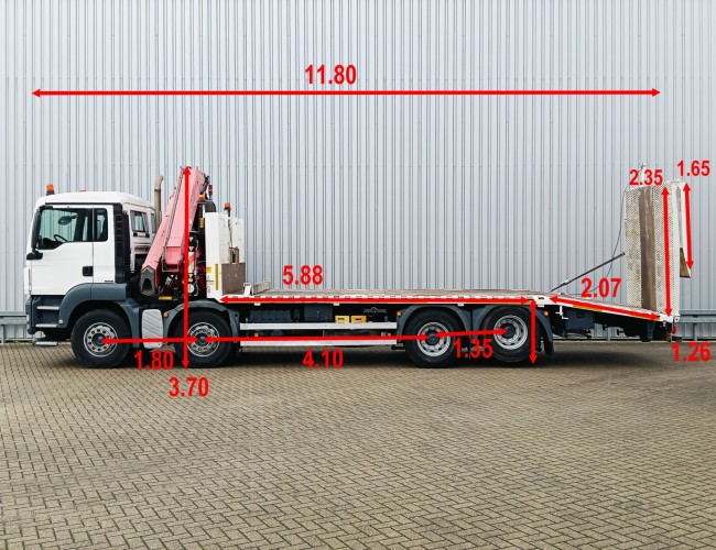 MAN TGS 35.360 8x2 - 24 TM Crane, Machine transporter, Loading ramp, towing truck 5,4 T. winch TT 4781