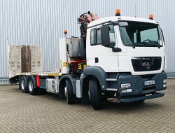 MAN TGS 35.360 8x2 - 24 TM Kraan, Machine transporter, Oprijwagen, afsleepwagen 5,4 T. lier TT 4781