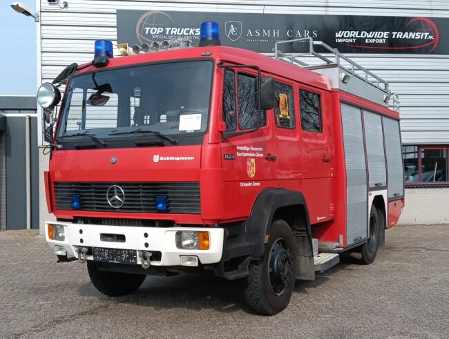 Mercedes-Benz 1124 AF 4x4 - 1.300 ltr -Brandweer, Feuerwehr, Fire brigade- Crew Cab - Expeditie, Camper, Low Gear! TT 4697