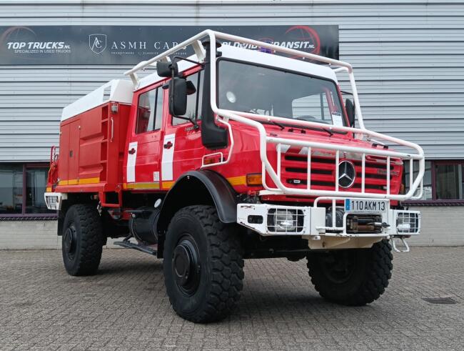 Unimog U 5000 Mercedes Benz -4x4 - (type 437.4) 4000 ltr -Lier, Winch -Feuerwehr Doppelkabine,Uberrollkafig - Camiva TT 4853
