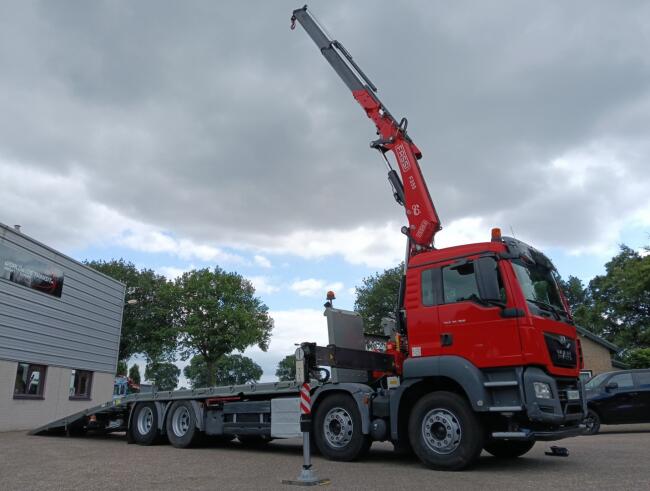 MAN TGS 35.360 8x2 - Fassi 23TM Kraan, Machine transporter, Oprijwagen, afsleepwagen 6.2T. lier TT 4849-A