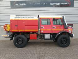 Unimog U 5000 Mercedes Benz -4x4 - (type 437.4) 4000 ltr -Lier, Winch -Feuerwehr Doppelkabine,Uberrollkafig - Cimaex TT 4887