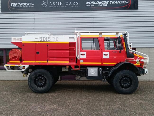 Unimog U 5000 Mercedes Benz -4x4 - (type 437.4) 4000 ltr -Lier, Winch -Feuerwehr Doppelkabine,Uberrollkafig - Camiva TT 4889