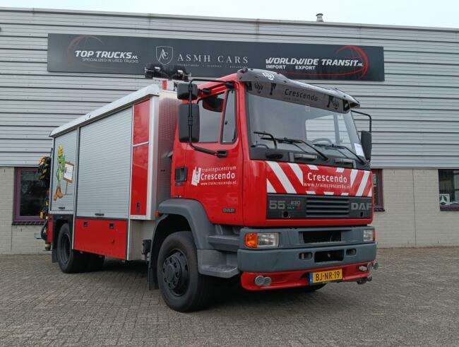 DAF 55.230 TI HIAB 8.7 TM Kraan, Crane, Kran -Brandweerwagen, Firetruck, Feuerwehr -Aggregaat, Generator TT 4922