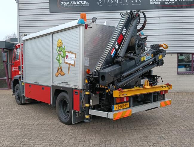 DAF 55.230 TI HIAB 8.7 TM Kraan, Crane, Kran -Brandweerwagen, Firetruck, Feuerwehr -Aggregaat, Generator TT 4922-A