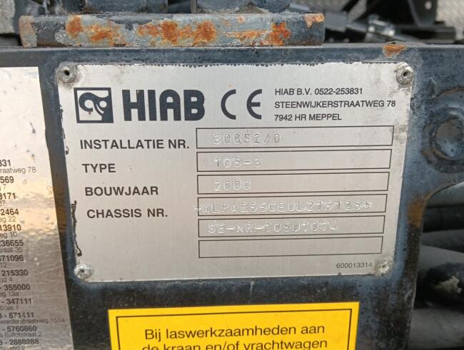 DAF 55.230 TI HIAB 8.7 TM Kraan, Crane, Kran -Brandweerwagen, Firetruck, Feuerwehr -Aggregaat, Generator TT 4922-A