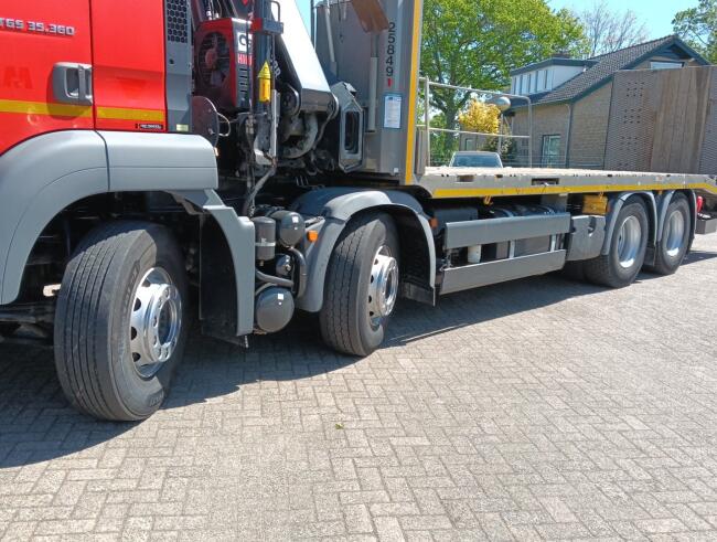 MAN TGS 35.360 8x2 - Hiab 22TM Kraan, Machine transporter, Oprijwagen, afsleepwagen 6.7T. lier TT 4933