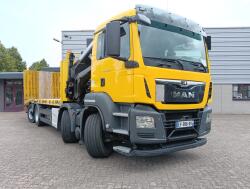 MAN TGS 35.500 8x2 - Hiab 37.7TM Kraan, Machine transporter, Oprijwagen, afsleepwagen 6.2T. lier TT 4936