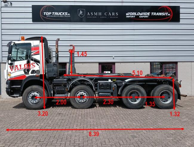 DAF FAD CF 85.410 8x4 -Marrel 20t. Haakarm, Hooklift, Abrolkipper -Retarder -Manuel -Airco -Big Axle -BB -Knikarm TT 4941