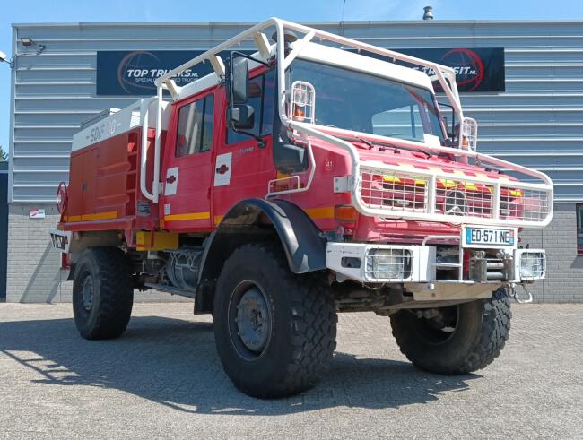 Mercedes-Benz Unimog U 5000 4x4 - (type 437.4) 4000 ltr -Lier, Winch -Feuerwehr Doppelkabine,Uberrollkafig - Camiva - Expeditievoertuig, Camper TT 4949
