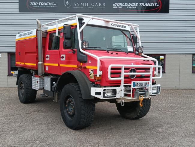 Mercedes-Benz Unimog U 5000 4x4 - (type 437.4) 3.900 ltr - Hydraulische Lier, Winch -Feuerwehr Doppelkabine,Uberrollkafig TT 4950