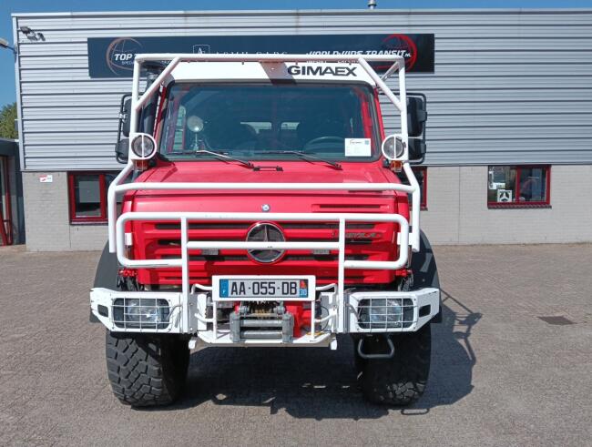 Mercedes-Benz Unimog U 5000 4x4 - (type 437.4) 3.900 ltr -Lier, Winch -Feuerwehr Doppelkabine,Uberrollkafig - Camiva - Expeditievoertuig, Camper TT 4952