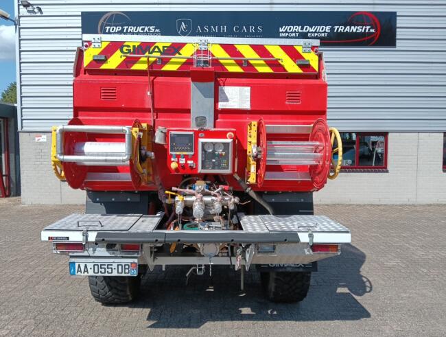Mercedes-Benz Unimog U 5000 4x4 - (type 437.4) 3.900 ltr -Lier, Winch -Feuerwehr Doppelkabine,Uberrollkafig - Camiva - Expeditievoertuig, Camper TT 4952