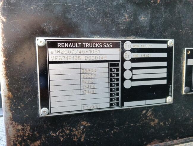 Renault K 460 6x6 -HIAB 18TM Kraan, Crane, Kran, Grue -Bladgeveerd, Grote assen TT 4963