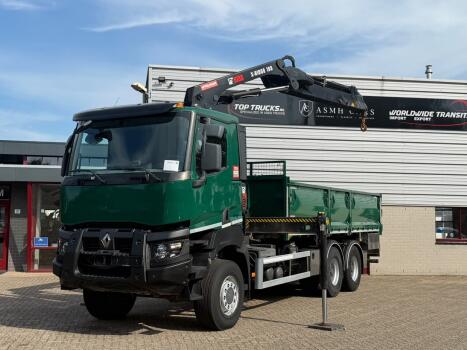 Renault K 460 6x6 -HIAB 18TM Kraan, Crane, Kran, Grue -Bladgeveerd, Grote assen TT 4963
