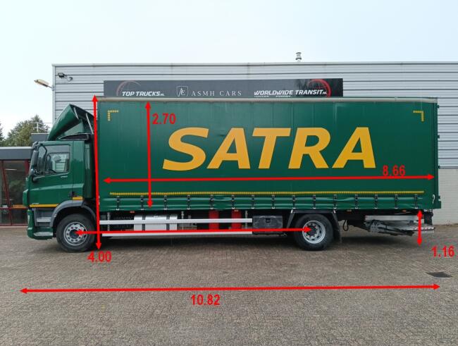 DAF CF 290 FA DHollandia Laadklep 1.500 kg., LDW, Loadlift - Schuifzeilen TT 4977